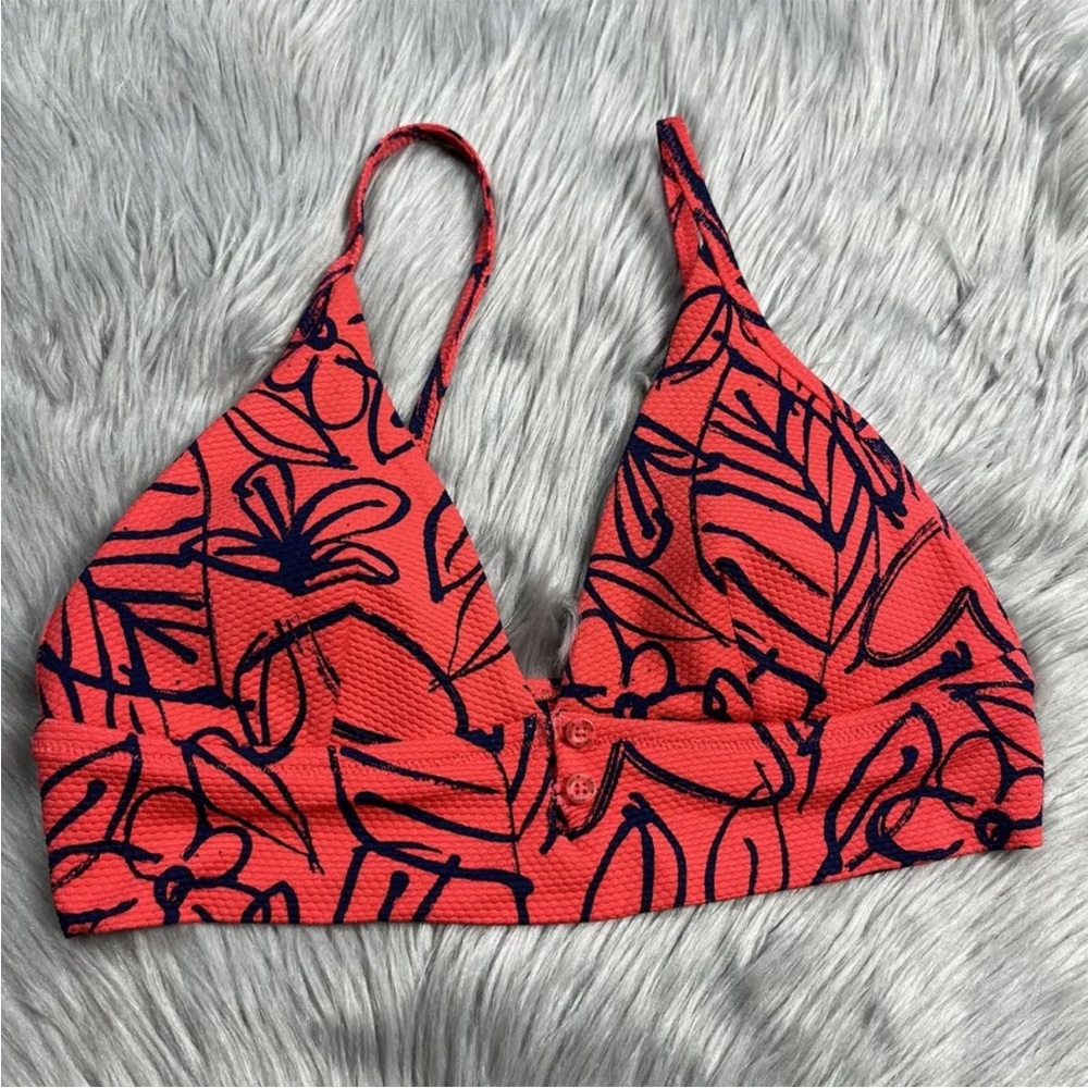 Aerie Navy Red Triangle Bikini Top Size M